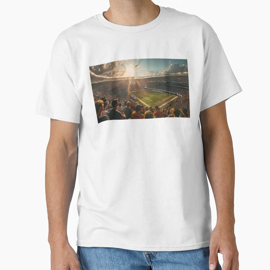 Game Day Glow Pro Football Stadium Art T-Shirt - Custom Art Print Unisex - T-Shirt, Sweatshirt, Hoodie