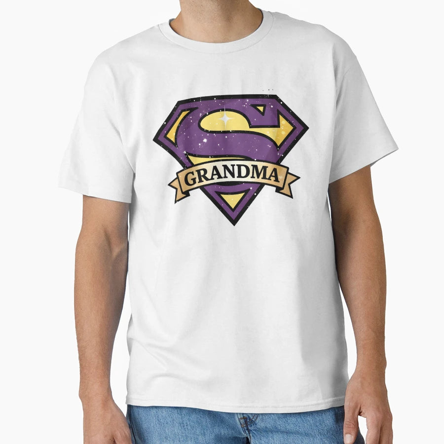 Grandma Hero Super Grandma Badge T-Shirt - Minimalist Print Unisex - T-Shirt, Sweatshirt, Hoodie