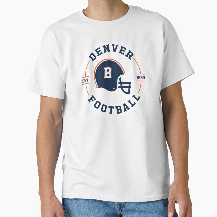 Denver Football Badge T-Shirt - Custom Art Print for Adults - T-Shirt, Sweatshirt, Hoodie