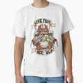 Live Fast, die Old biker caricature by L'atelier de - Adult & Kids T-Shirts, Sweatshirts & Hoodies apparel design preview 1