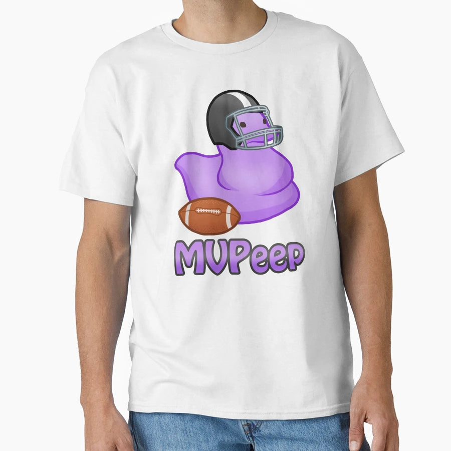 Nfl Football Peeps Purple Marshmallow T-Shirt - Graphic Print for Adults - T-Shirt, Sweatshirt, Hoodie