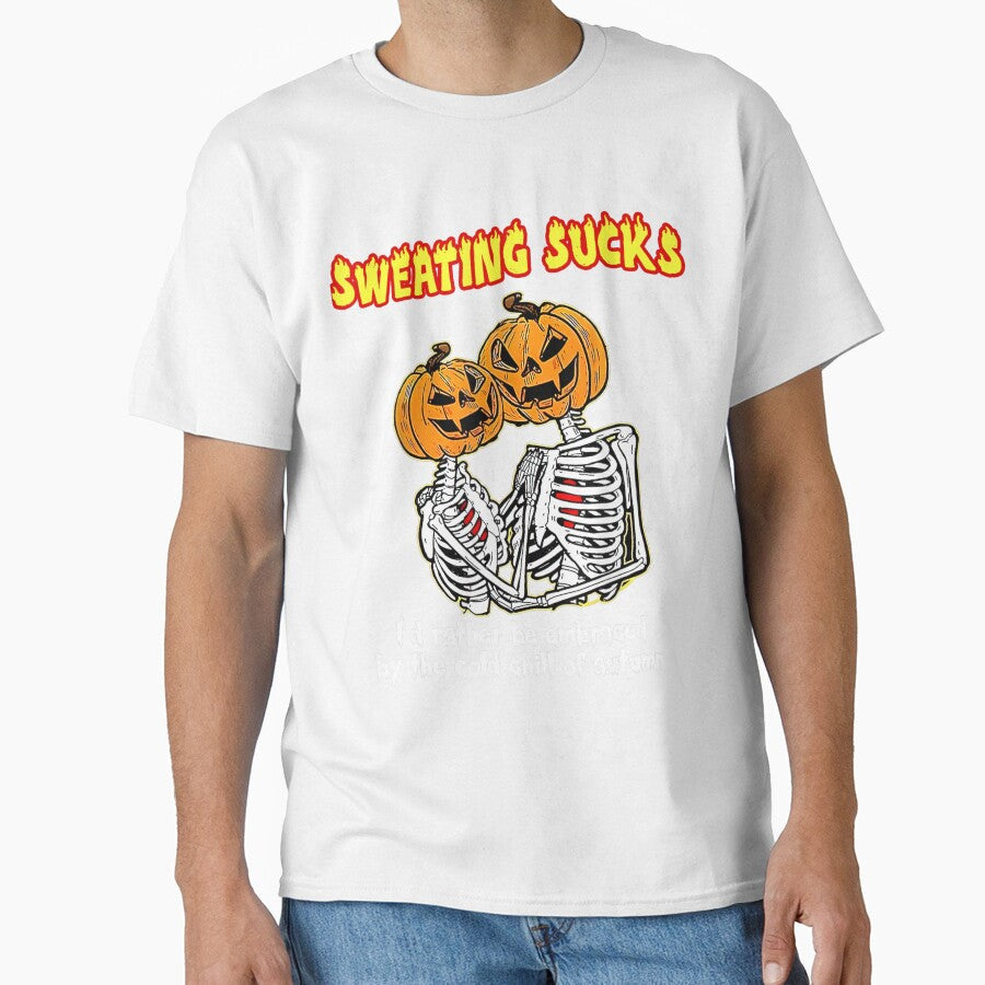 Sweating Sucks Skeleton Halloween Couple Pumpkin by - Adult & Kids T-Shirts, Sweatshirts & Hoodies apparel design preview 1