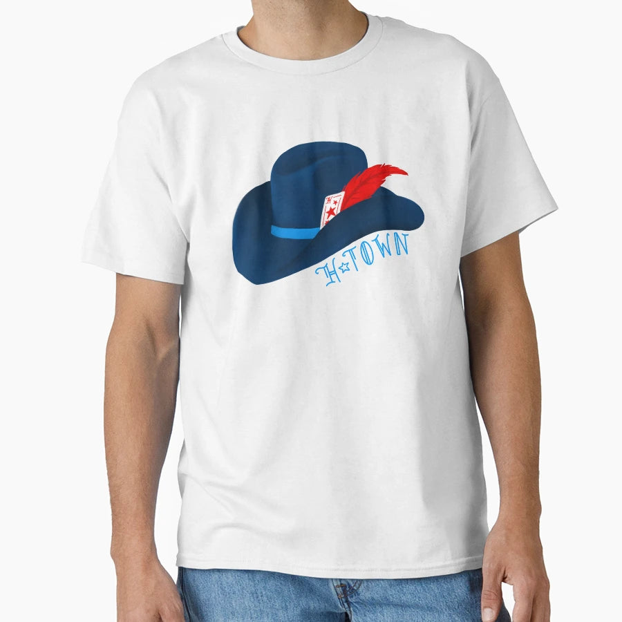 H Town Texans Cowboy Hat T-Shirt - Graphic Print for Adults - T-Shirt, Sweatshirt, Hoodie