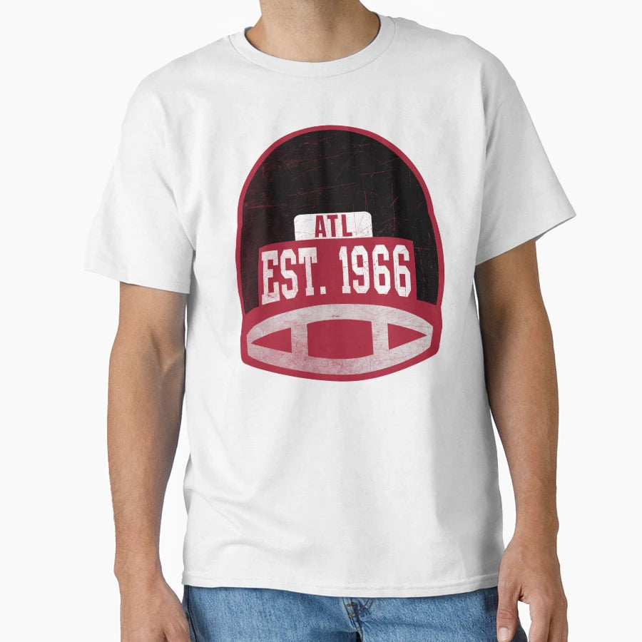 Atlanta Throwback Football Helmet T-Shirt - Fun Novelty Design Men Women - T-Shirt, Sweatshirt, Hoodie