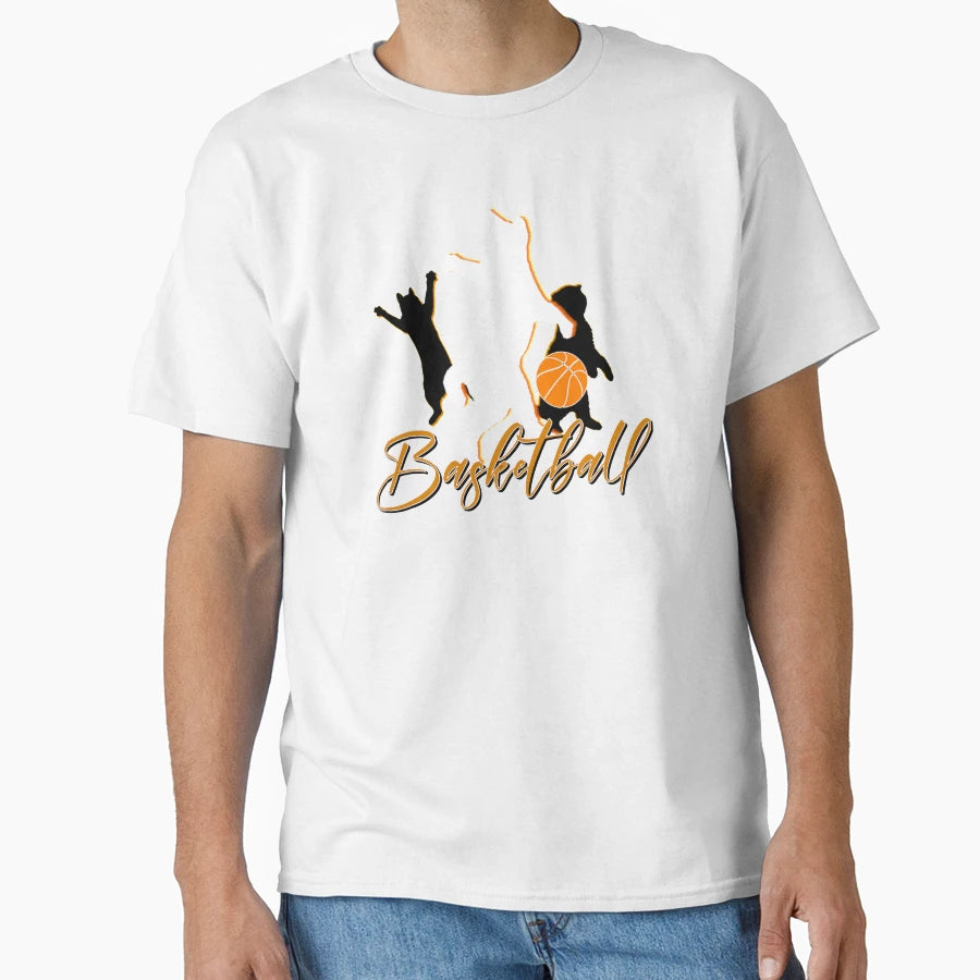 Basketball Cats T-Shirt - Novelty Apparel for Adults - T-Shirt, Sweatshirt, Hoodie