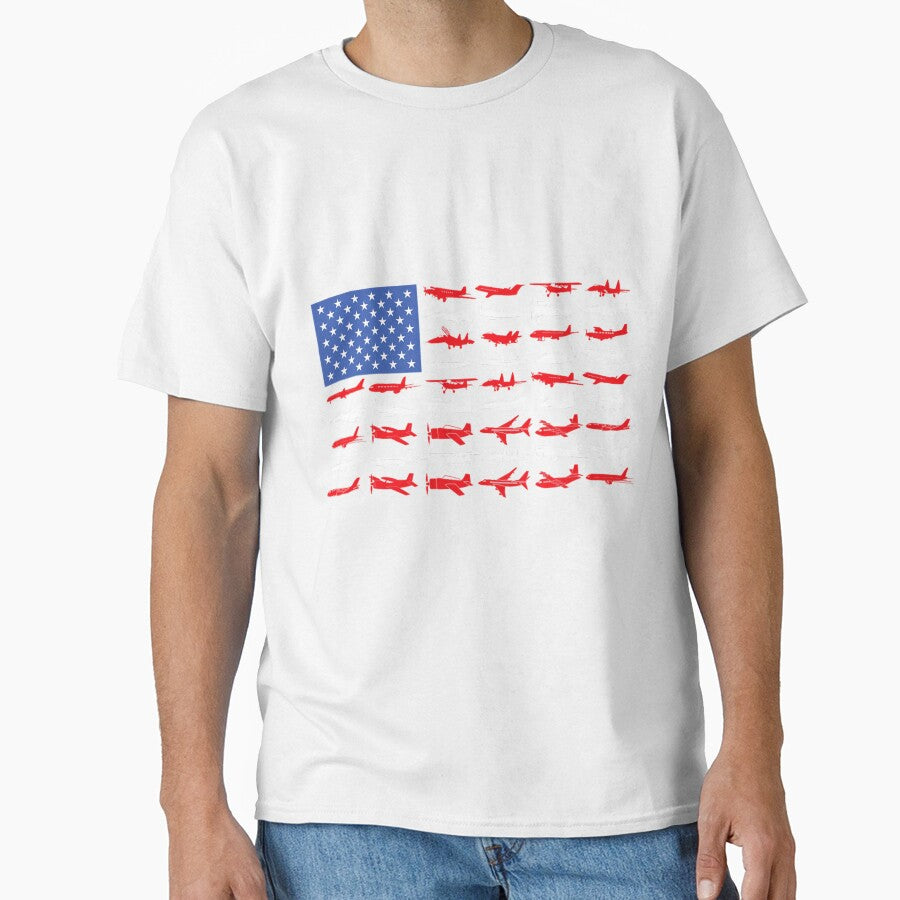 Pilot Airplane American Flag Plane Aviation Short - Adult & Kids T-Shirts, Sweatshirts & Hoodies apparel design preview 1