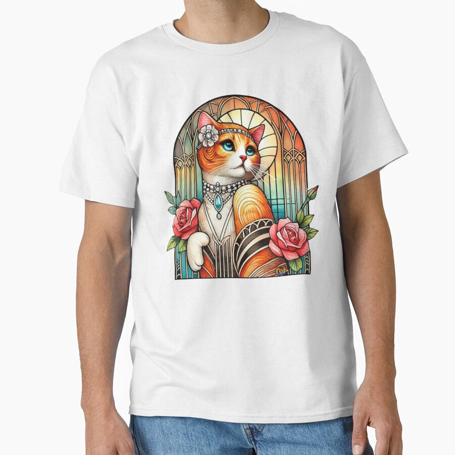 Art Deco Elegance Cat by CAutumnTrapp - Adult & Kids T-Shirts, Sweatshirts & Hoodies apparel design preview 1