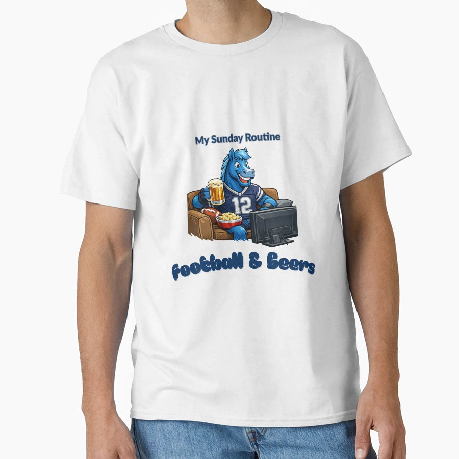 Indianapolis Colts Sunday Routine T-Shirt - Novelty Apparel Men Women - T-Shirt, Sweatshirt, Hoodie