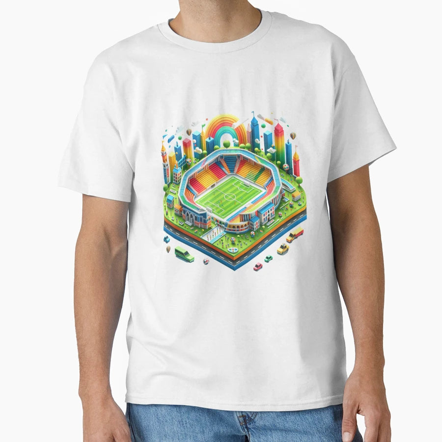 Colorful Football Stadium City T-Shirt - Minimalist Print Unisex - T-Shirt, Sweatshirt, Hoodie