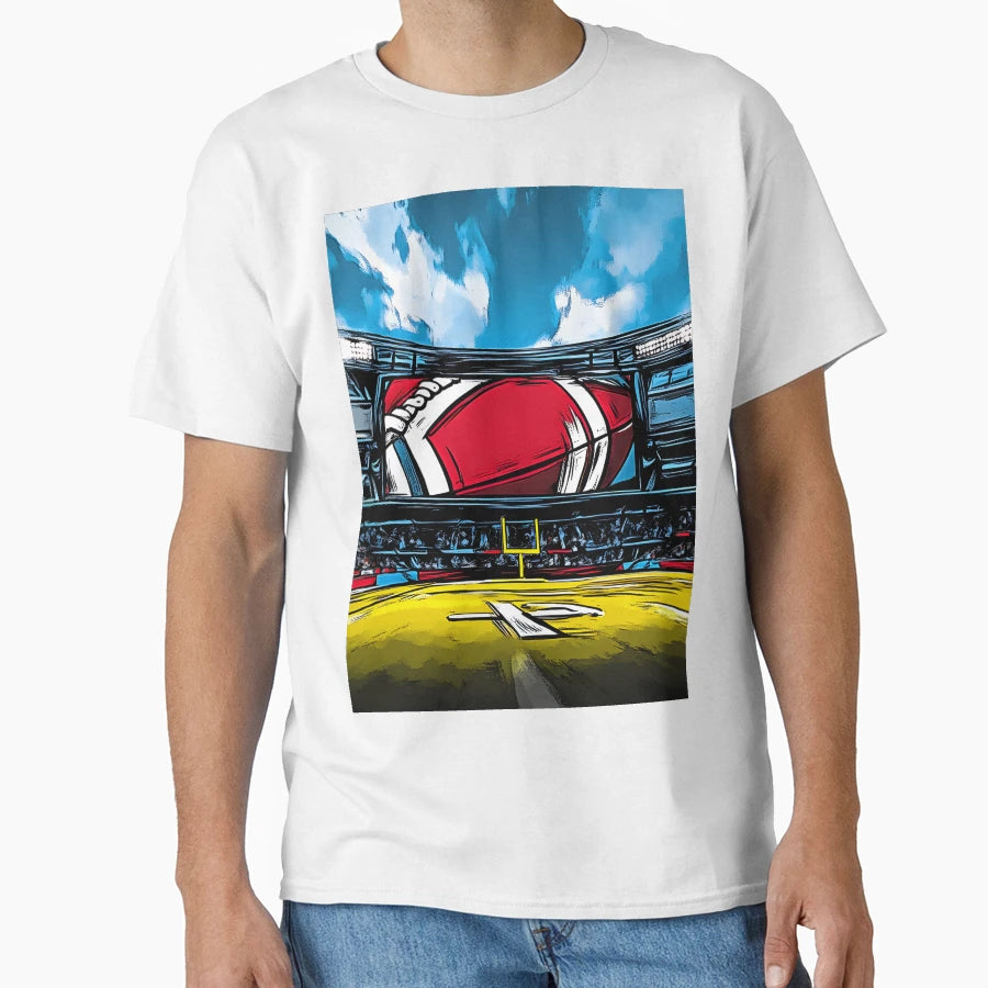 Illuminated Football Stadium Packed T-Shirt - Custom Art Print for Adults - T-Shirt, Sweatshirt, Hoodie