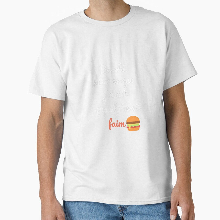 "Sorry for what I said when was hungry" funny and - Adult & Kids T-Shirts, Sweatshirts & Hoodies apparel design preview 1