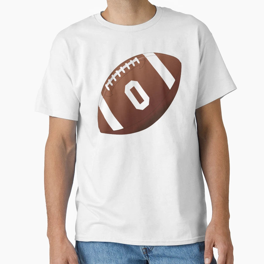 American Football Ball Number 0 Zero T-Shirt - Fun Novelty Design Unisex - T-Shirt, Sweatshirt, Hoodie