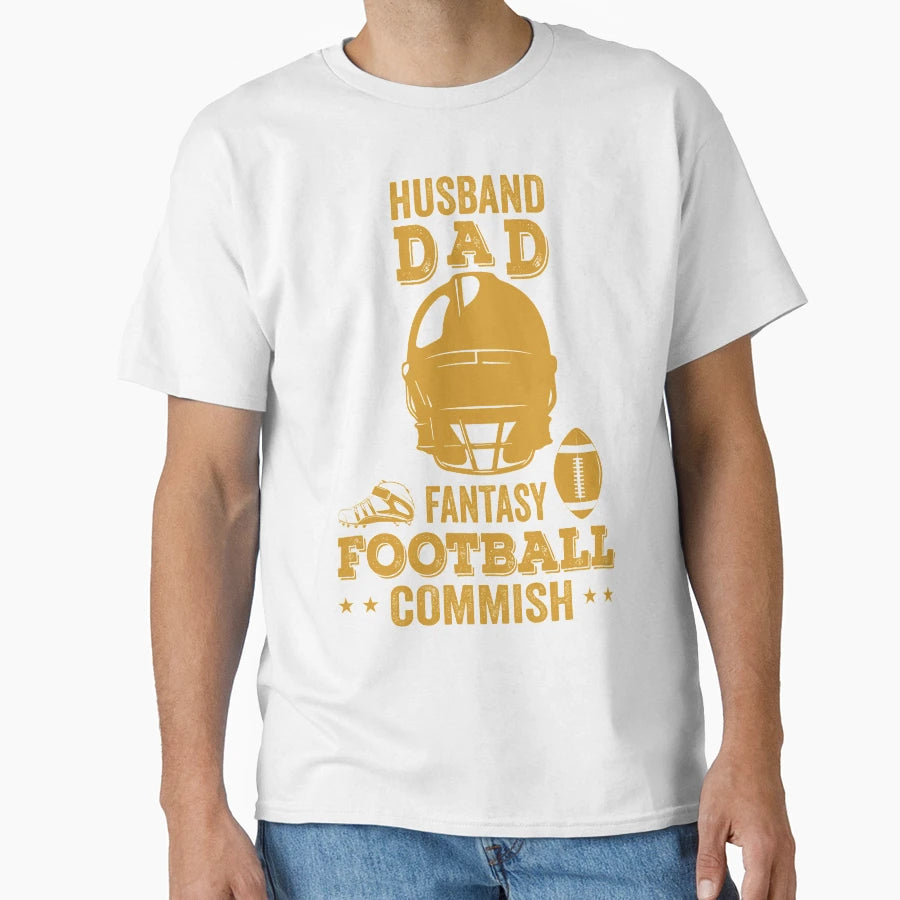 Husband Dad Fantasy Football Commish T-Shirt - Aesthetic Graphic Unisex - T-Shirt, Sweatshirt, Hoodie