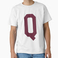 Letter Q Bold Collegiate Font T-Shirt - Casual Everyday Wear Unisex - T-Shirt, Sweatshirt, Hoodie