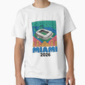 Miami 2026 Ocean Wave Football V2 T-Shirt - Minimalist Print Unisex - T-Shirt, Sweatshirt, Hoodie