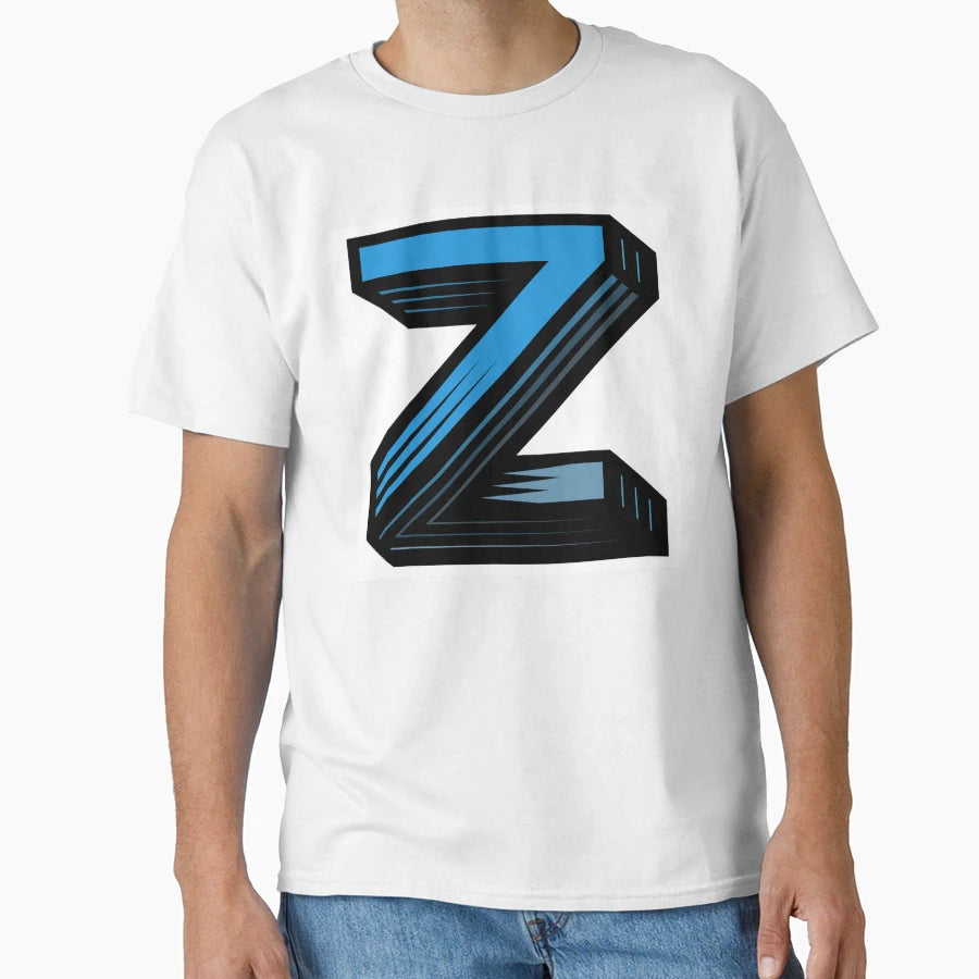 Blue Color Letter Z Initial T-Shirt - Streetwear Style Unisex - T-Shirt, Sweatshirt, Hoodie