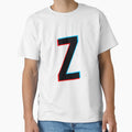 Black Letter Z Red And Blue Lines T-Shirt - Unique Graphic Unisex - T-Shirt, Sweatshirt, Hoodie