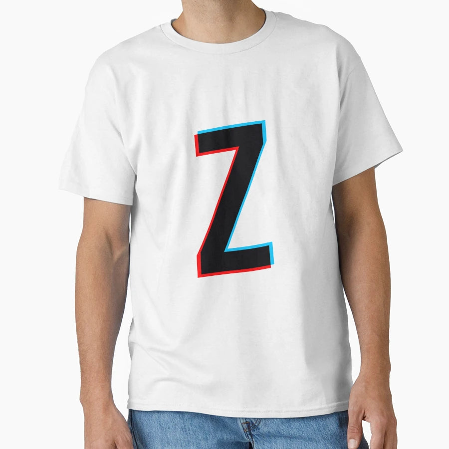 Black Letter Z Red And Blue Lines T-Shirt - Unique Graphic Unisex - T-Shirt, Sweatshirt, Hoodie