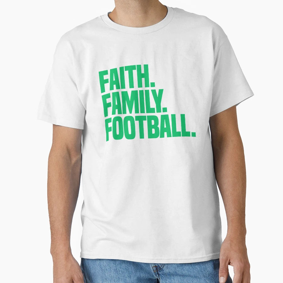 Faith Family Football T-Shirt - Casual Everyday Wear for Adults - T-Shirt, Sweatshirt, Hoodie