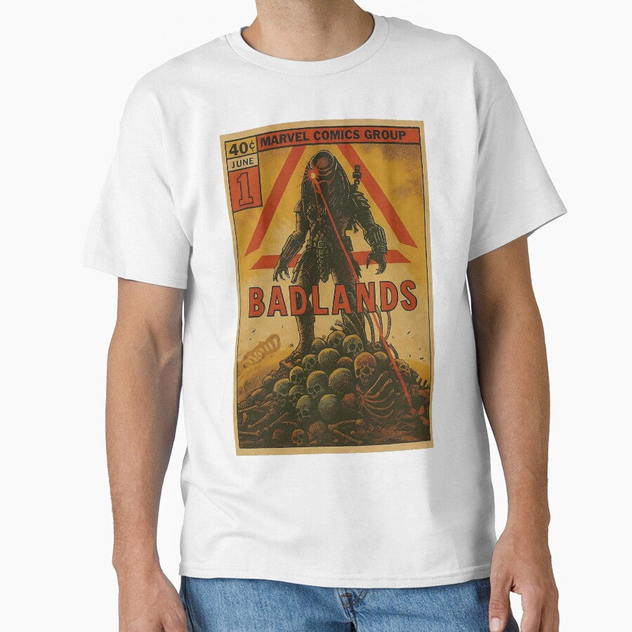 Predator Badlands Retro Comic Style Sci-Fi Artwork by - Adult & Kids T-Shirts, Sweatshirts & Hoodies apparel design preview 1