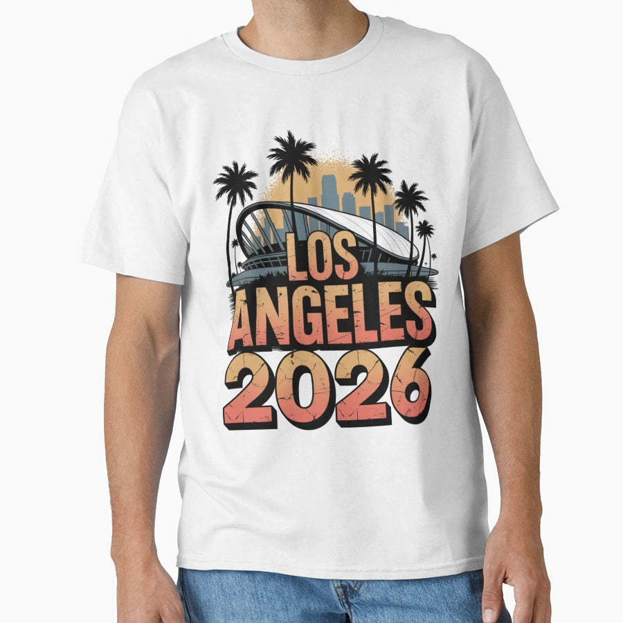Los Angeles 2026 Palm Tree Sunset V7 T-Shirt - Aesthetic Graphic for Adults - T-Shirt, Sweatshirt, Hoodie