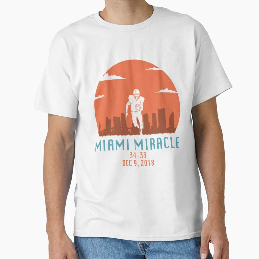 Miami Miracle Funny Football Dolphins T-Shirt - Aesthetic Graphic Men Women - T-Shirt, Sweatshirt, Hoodie
