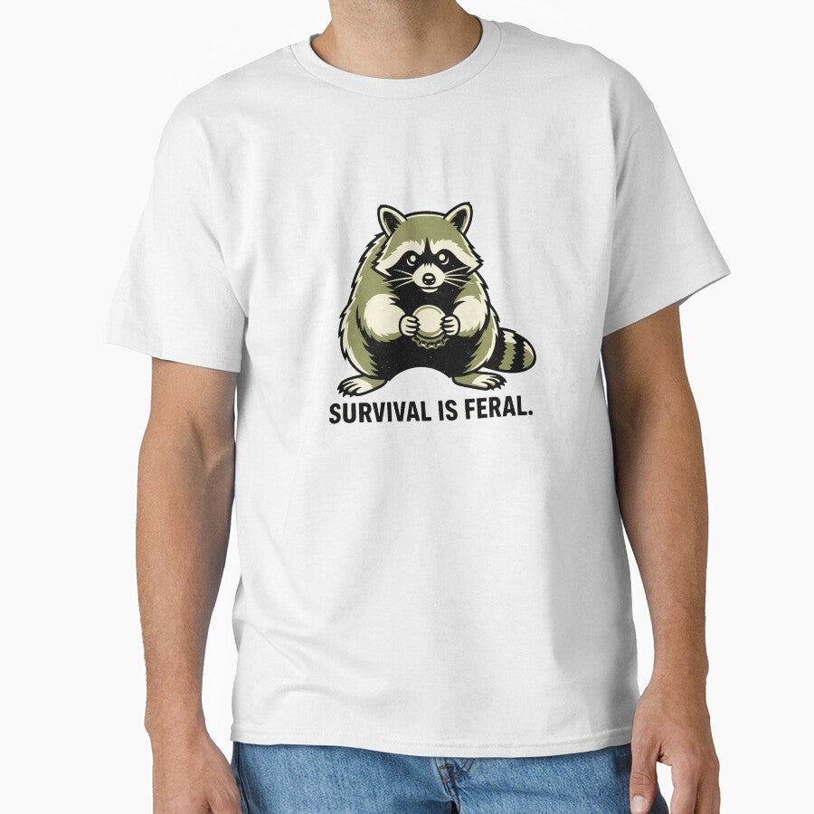 Survival Is Feral Vintage Streetwear Raccoon - Adult & Kids T-Shirts, Sweatshirts & Hoodies apparel design preview 1