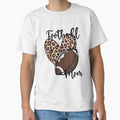 Leopard Heart Football Mom T-Shirt - Novelty Apparel Men Women - T-Shirt, Sweatshirt, Hoodie
