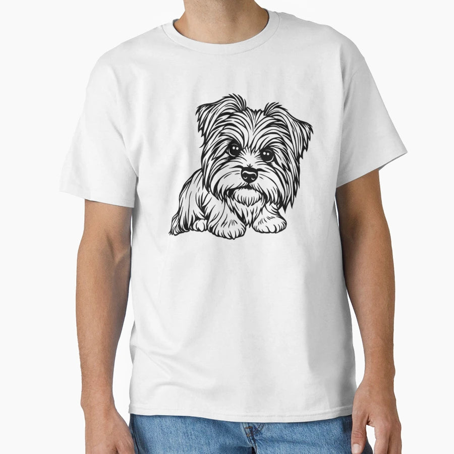 Havanese Long Hair Sitting T-Shirt - Fun Novelty Design Unisex - T-Shirt, Sweatshirt, Hoodie