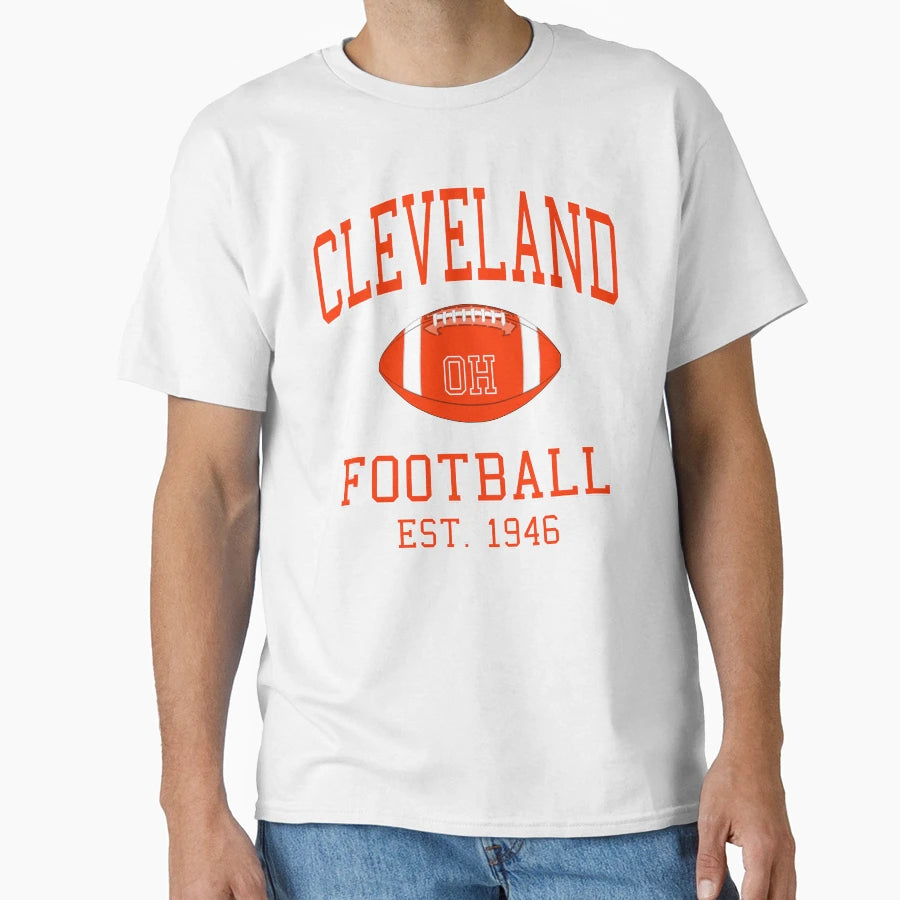Cleveland Football T-Shirt - Aesthetic Graphic Men Women - T-Shirt, Sweatshirt, Hoodie