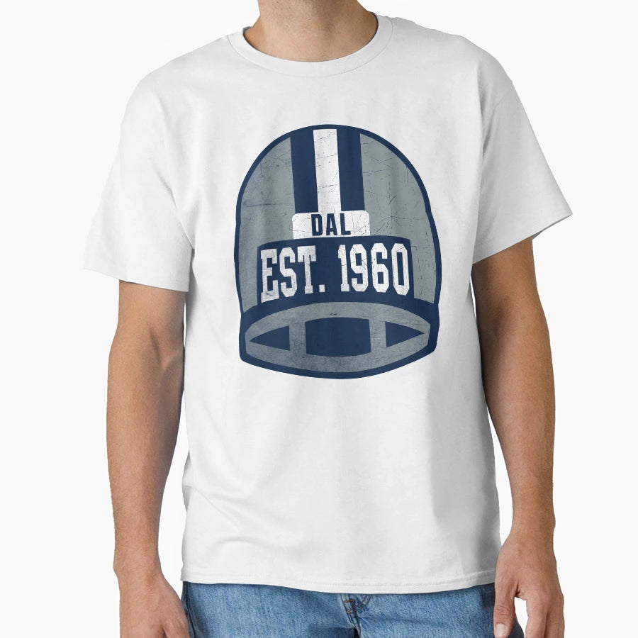Dallas Throwback Football Helmet T-Shirt - Casual Everyday Wear for Adults - T-Shirt, Sweatshirt, Hoodie