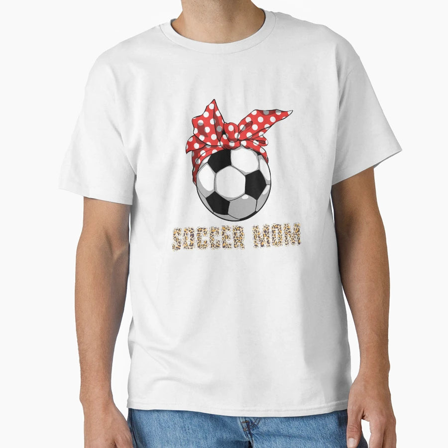 Mothers Day Soccer Mom Leopard T-Shirt - Minimalist Print for Adults - T-Shirt, Sweatshirt, Hoodie