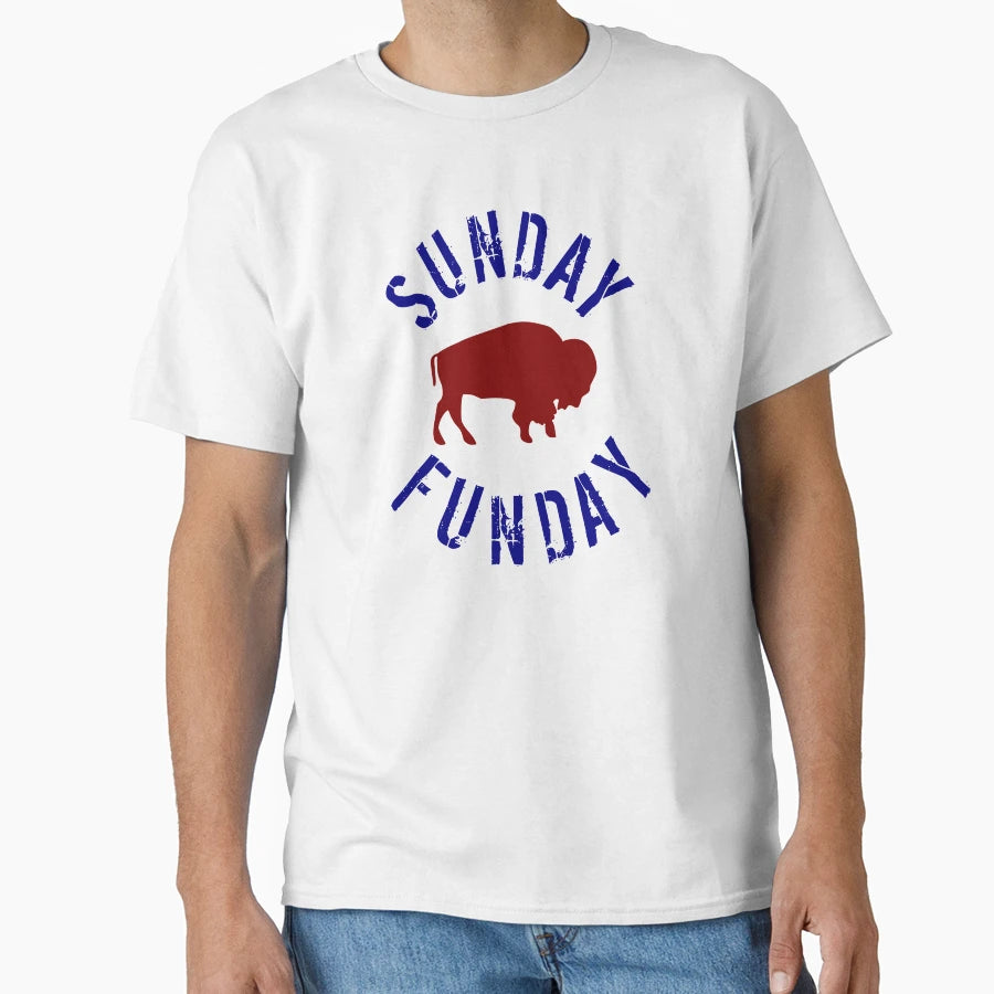 Buffalo Football Sunday Funday T-Shirt - Custom Art Print Men Women - T-Shirt, Sweatshirt, Hoodie