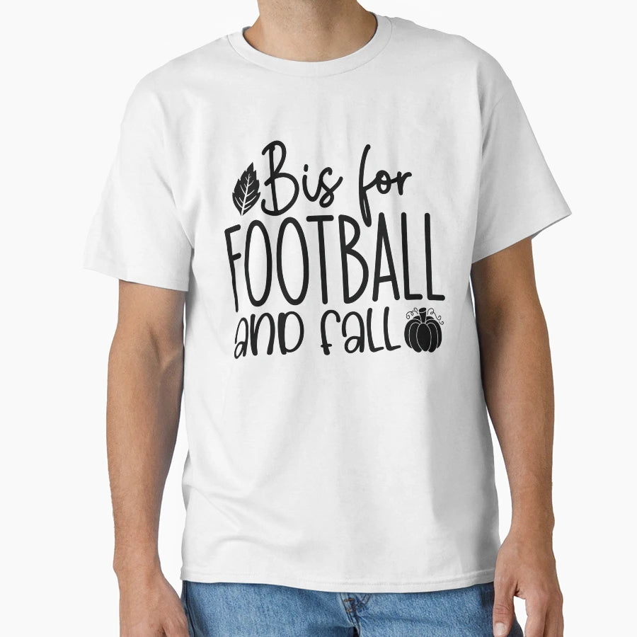 Football And Fall Autumn Season T-Shirt - Minimalist Print for Adults - T-Shirt, Sweatshirt, Hoodie