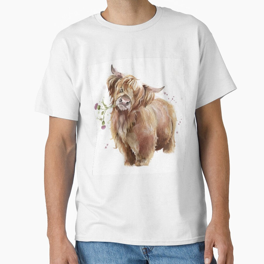 Highland Cow by AmeliaPlayer - Adult & Kids T-Shirts, Sweatshirts & Hoodies apparel design preview 1
