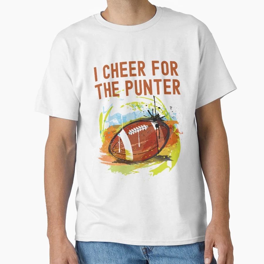 I Cheer Punter Colorful Football Art T-Shirt - Novelty Apparel for Adults - T-Shirt, Sweatshirt, Hoodie