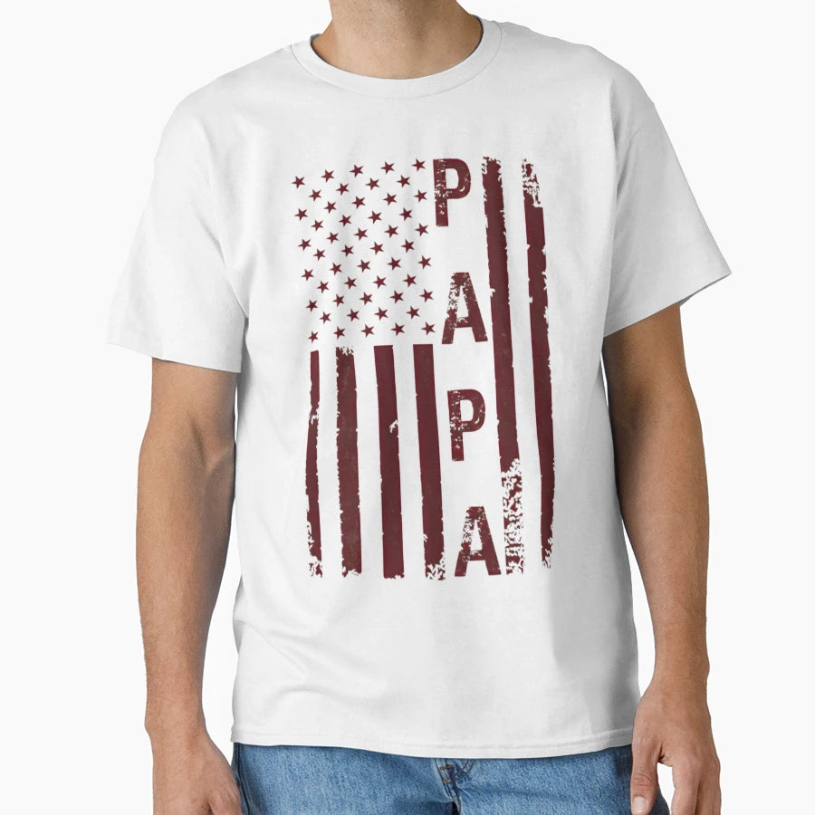 Papa Usa Flag Personalized Papa Gifts T-Shirt - Trendy Graphic Men Women - T-Shirt, Sweatshirt, Hoodie