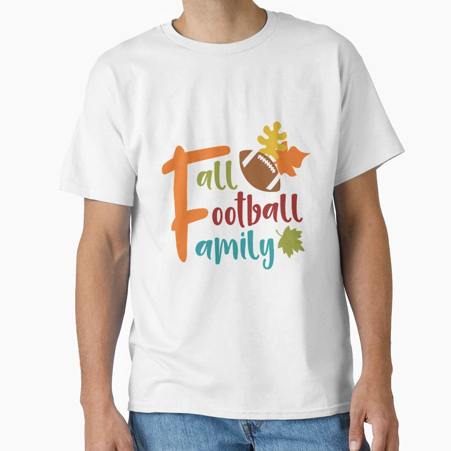 Fall Football Family Watercolor T-Shirt - Fun Novelty Design Men Women - T-Shirt, Sweatshirt, Hoodie