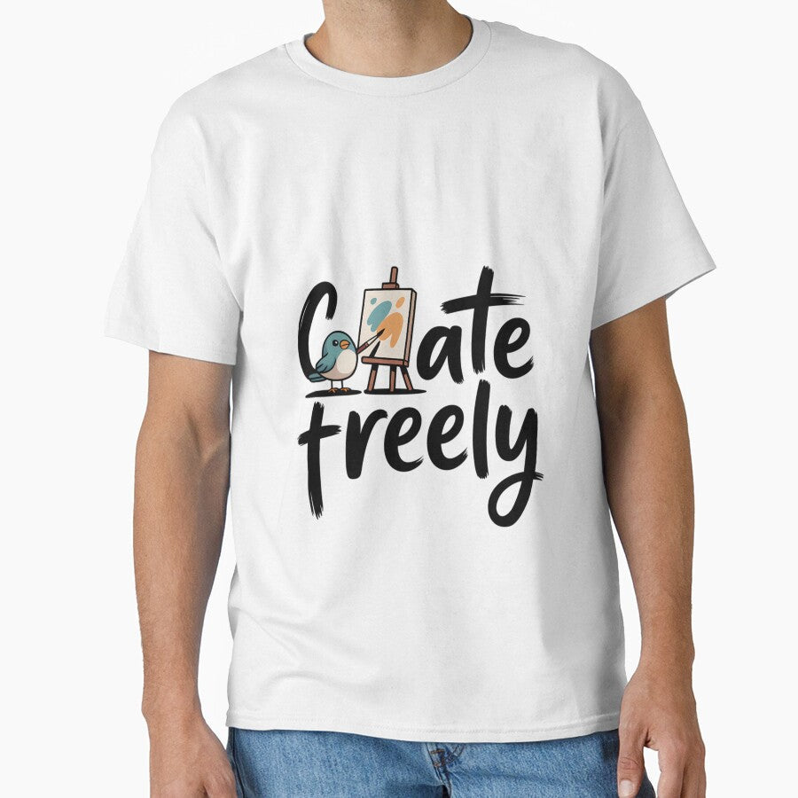 Create Freely Bird Artist Logo by AbanoubStore - Adult & Kids T-Shirts, Sweatshirts & Hoodies apparel design preview 1