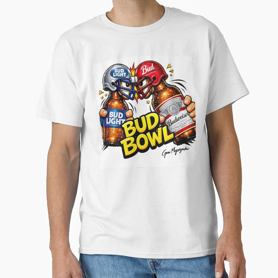 Bud Light Vs Budweiser Bud Bowl 1 1989 T-Shirt - Custom Art Print Unisex - T-Shirt, Sweatshirt, Hoodie