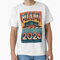 Miami 2026 Ocean Wave Football V13 T-Shirt - Custom Art Print Men Women - T-Shirt, Sweatshirt, Hoodie