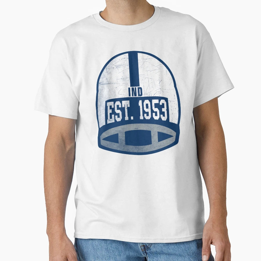 Indianapolis Throwback Football Helmet T-Shirt - Trendy Graphic for Adults - T-Shirt, Sweatshirt, Hoodie