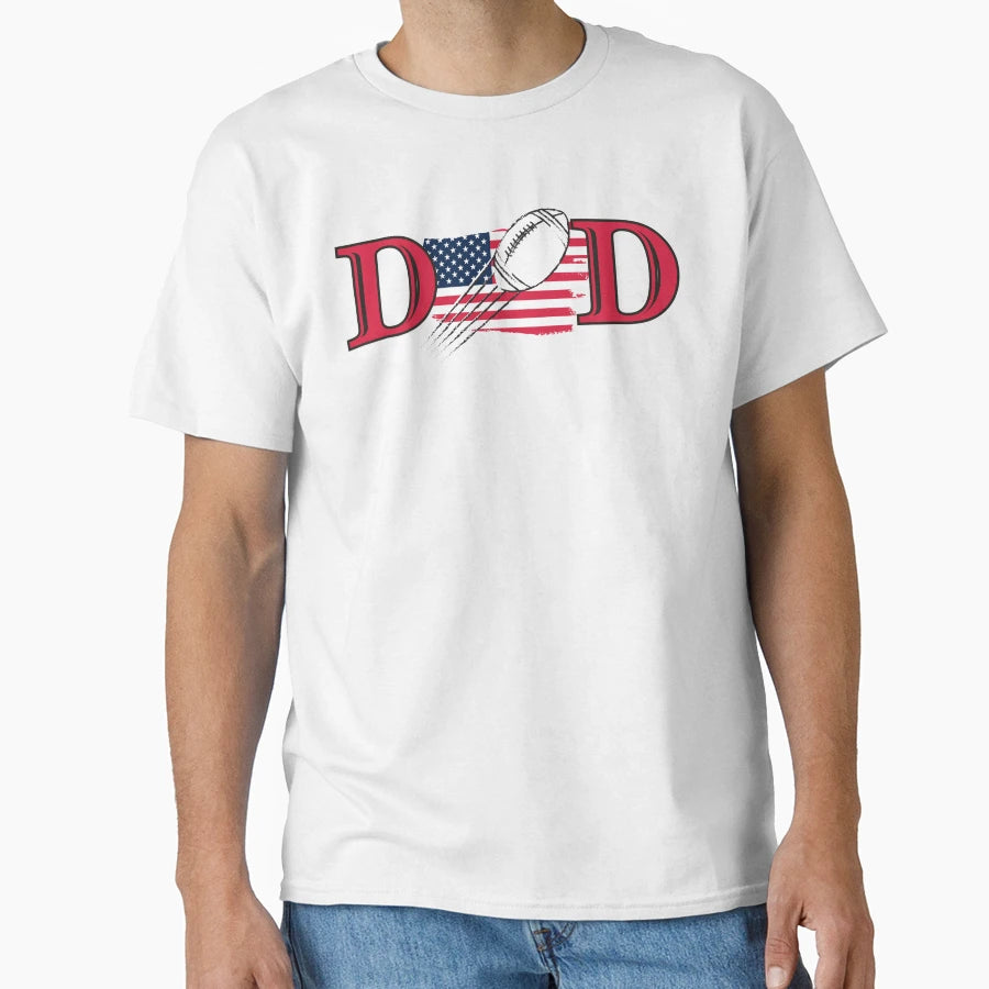 Funny Dad American Football Fathers Day T-Shirt - Graphic Print Unisex - T-Shirt, Sweatshirt, Hoodie