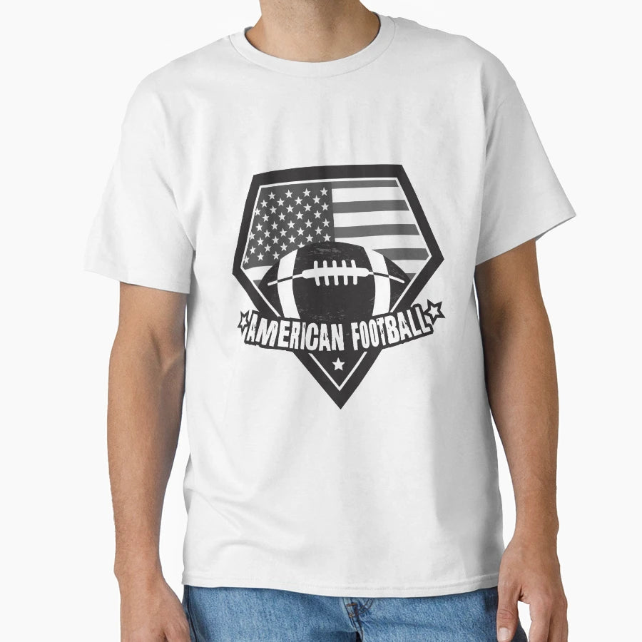 Emblem American Football Usa Flag T-Shirt - Aesthetic Graphic Men Women - T-Shirt, Sweatshirt, Hoodie
