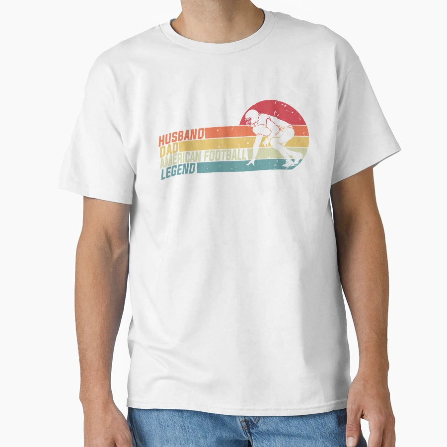 Husband Dad American Football Legend T-Shirt - Graphic Print Unisex - T-Shirt, Sweatshirt, Hoodie