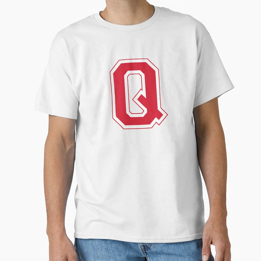 Red Varsity Letter Q T-Shirt - Minimalist Print Men Women - T-Shirt, Sweatshirt, Hoodie