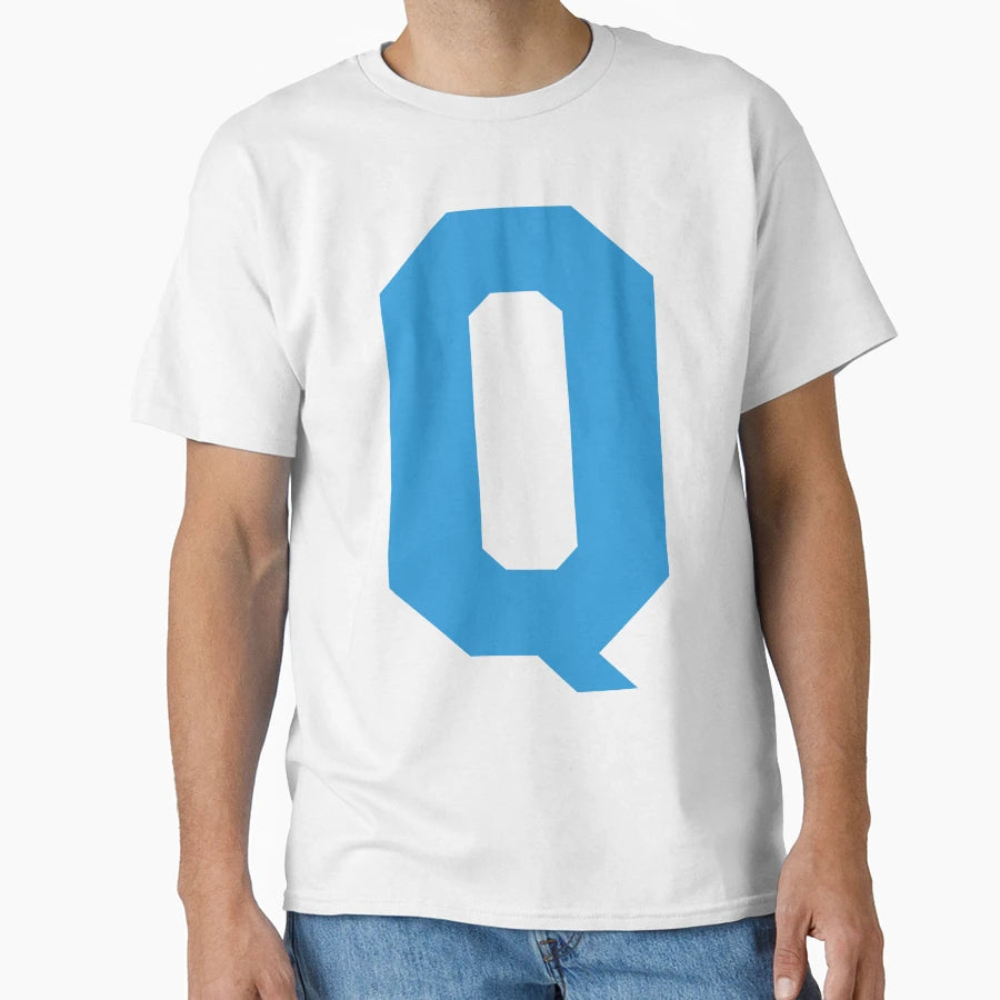 Alphabet Blue Q Sports Letter Q T-Shirt - Aesthetic Graphic for Adults - T-Shirt, Sweatshirt, Hoodie