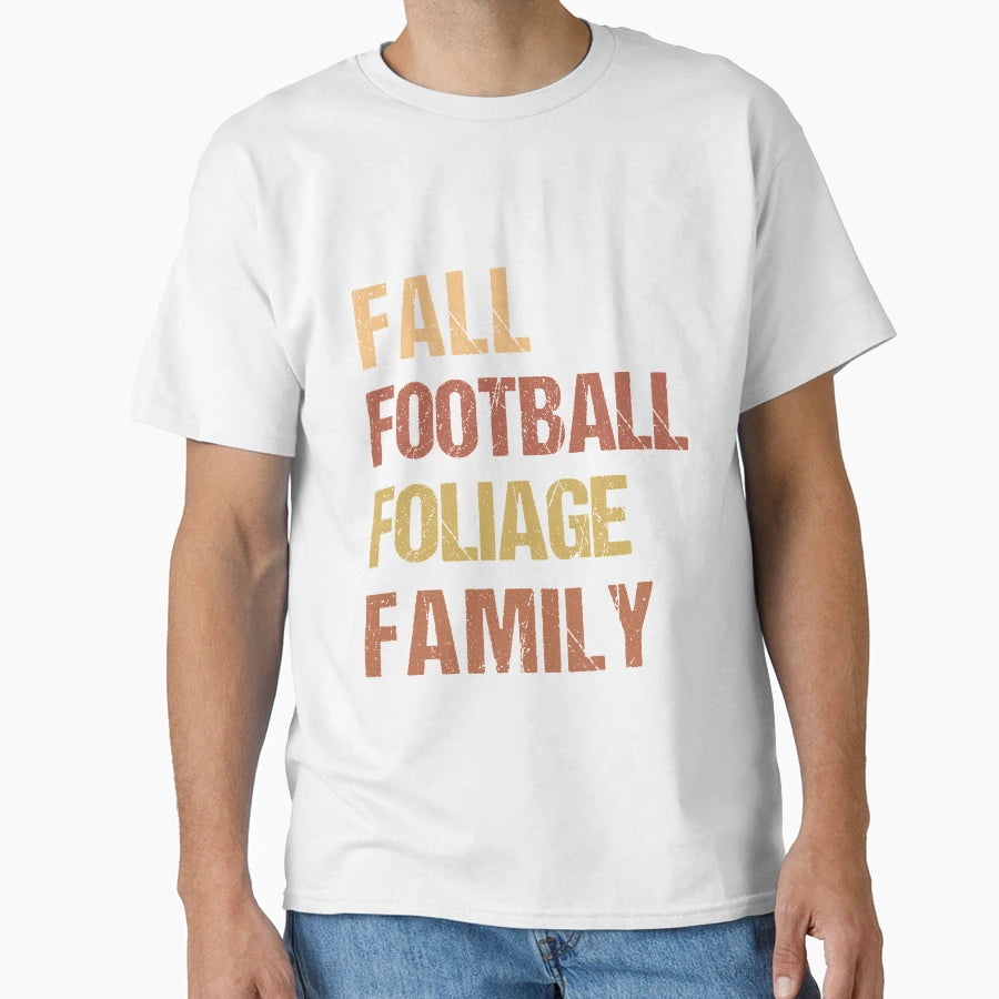 Fall Football Foliage Family Fall T-Shirt - Minimalist Print for Adults - T-Shirt, Sweatshirt, Hoodie