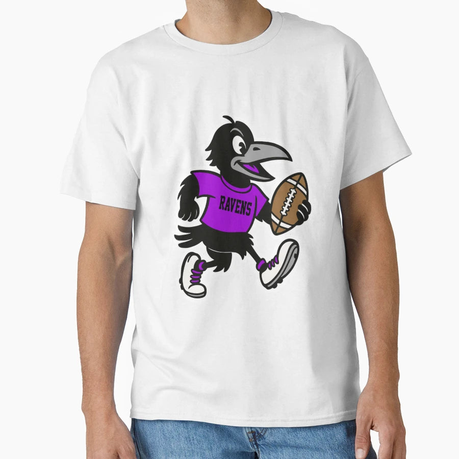 Raven Football Mascot T-Shirt - Custom Art Print for Adults - T-Shirt, Sweatshirt, Hoodie