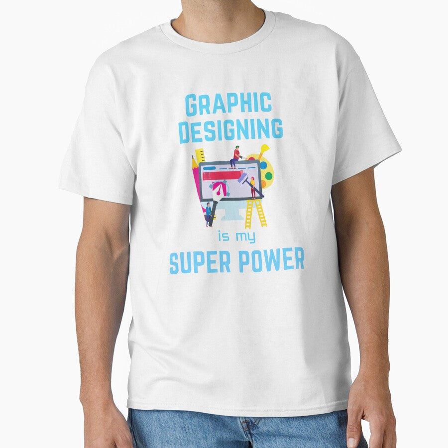 Graphic Designer Designing is my superpower by - Adult & Kids T-Shirts, Sweatshirts & Hoodies apparel design preview 1